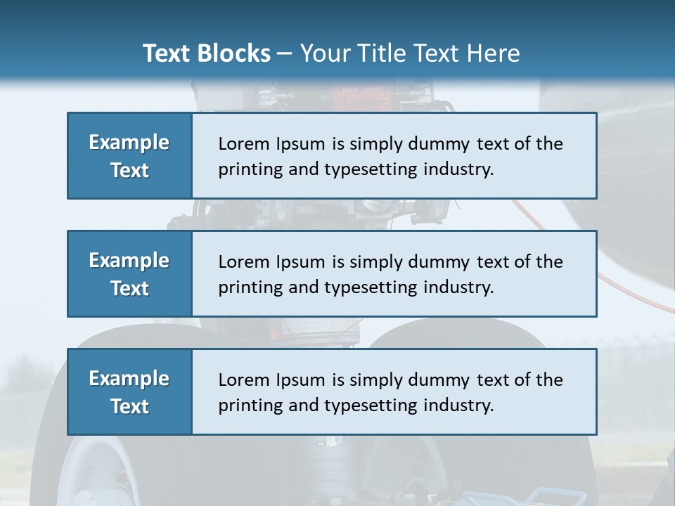 Nose Wheel (Front Landing Gear) Of Very Large, Wide-Body Airplane Being Towed At An Airport. PowerPoint Template