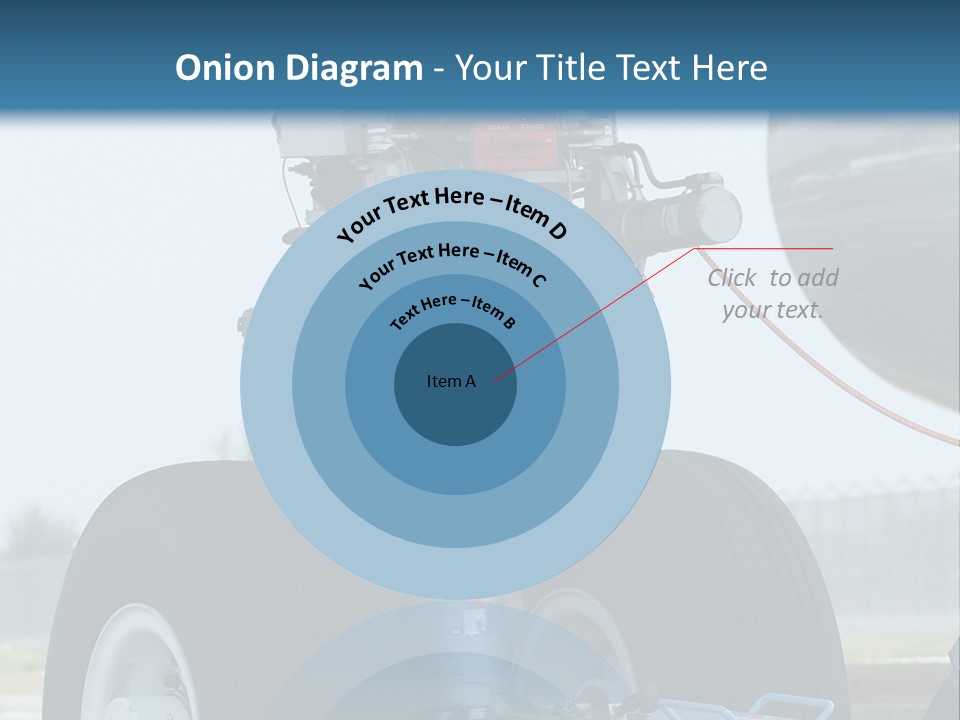 Nose Wheel (Front Landing Gear) Of Very Large, Wide-Body Airplane Being Towed At An Airport. PowerPoint Template