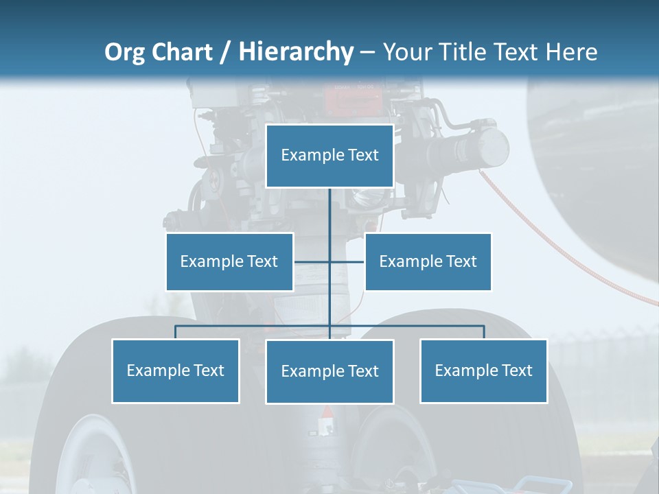 Nose Wheel (Front Landing Gear) Of Very Large, Wide-Body Airplane Being Towed At An Airport. PowerPoint Template