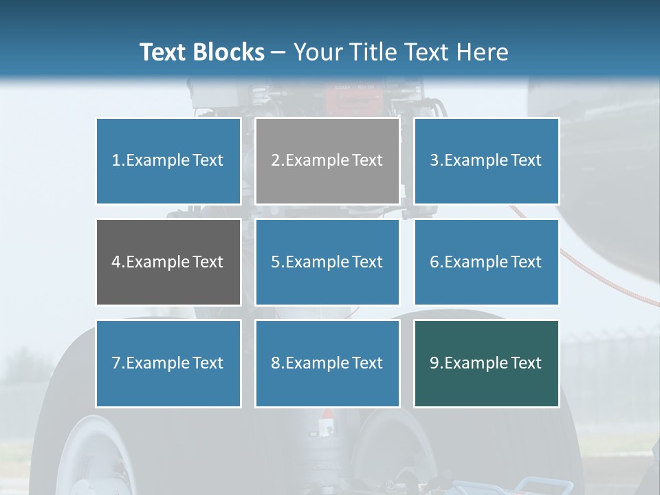 Nose Wheel (Front Landing Gear) Of Very Large, Wide-Body Airplane Being Towed At An Airport. PowerPoint Template