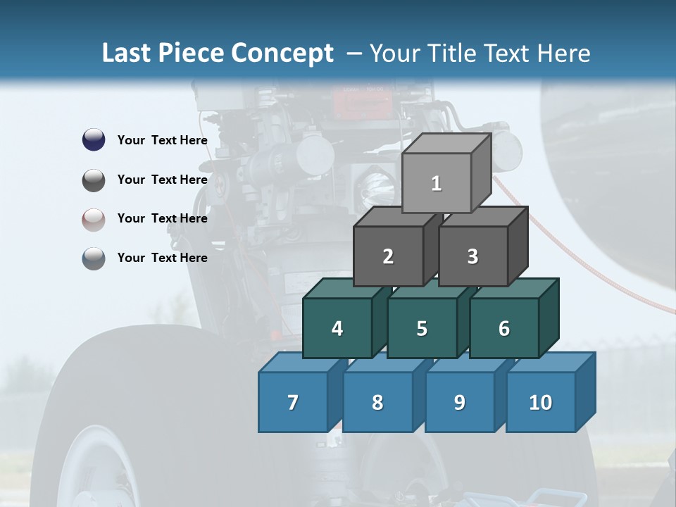 Nose Wheel (Front Landing Gear) Of Very Large, Wide-Body Airplane Being Towed At An Airport. PowerPoint Template