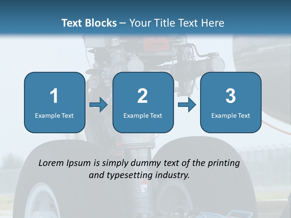 Nose Wheel (Front Landing Gear) Of Very Large, Wide-Body Airplane Being Towed At An Airport. PowerPoint Template