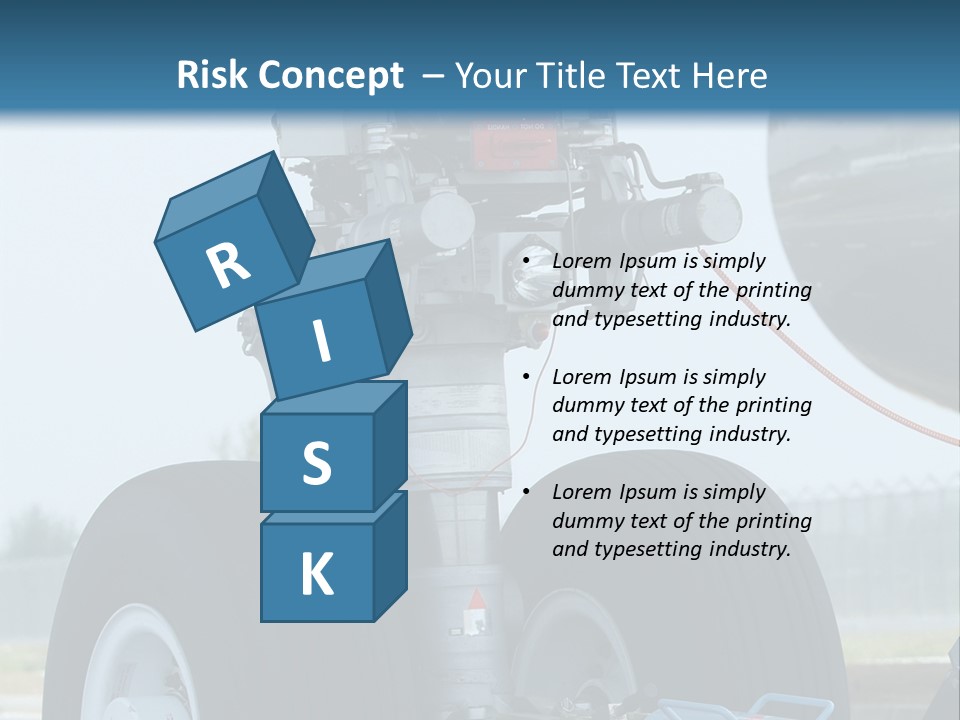 Nose Wheel (Front Landing Gear) Of Very Large, Wide-Body Airplane Being Towed At An Airport. PowerPoint Template