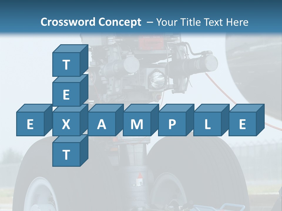 Nose Wheel (Front Landing Gear) Of Very Large, Wide-Body Airplane Being Towed At An Airport. PowerPoint Template
