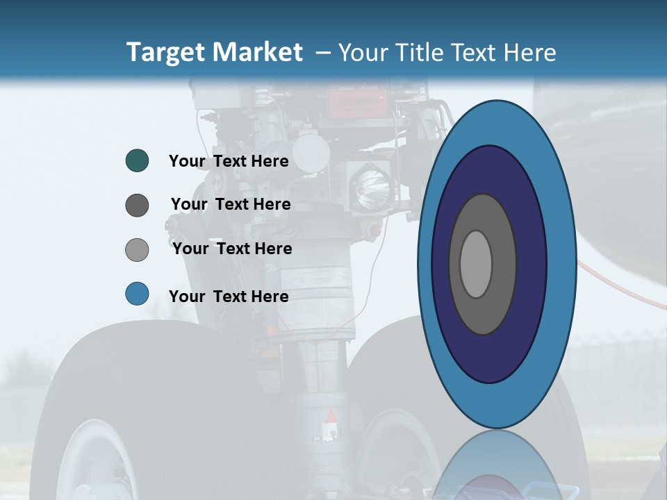Nose Wheel (Front Landing Gear) Of Very Large, Wide-Body Airplane Being Towed At An Airport. PowerPoint Template