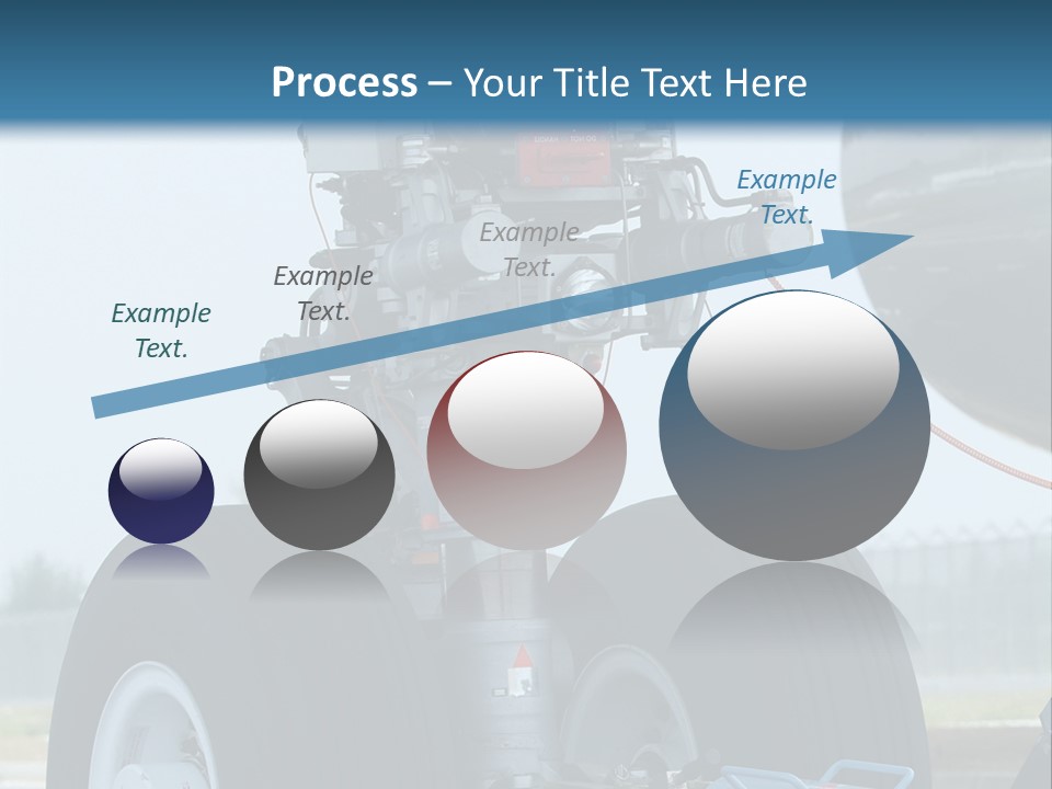 Nose Wheel (Front Landing Gear) Of Very Large, Wide-Body Airplane Being Towed At An Airport. PowerPoint Template
