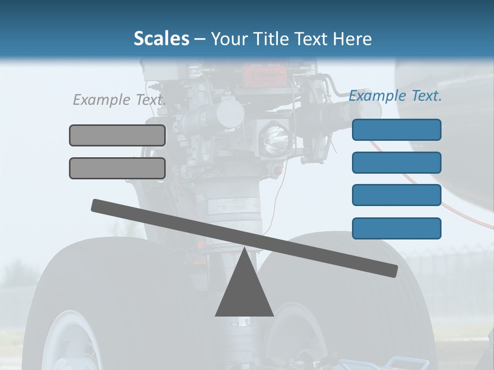 Nose Wheel (Front Landing Gear) Of Very Large, Wide-Body Airplane Being Towed At An Airport. PowerPoint Template