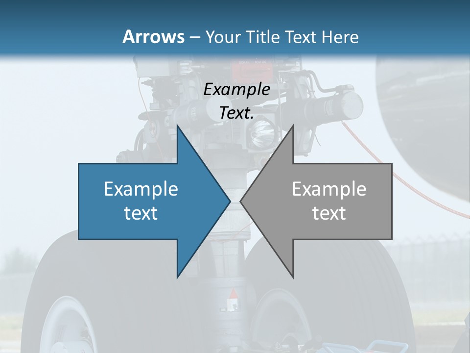 Nose Wheel (Front Landing Gear) Of Very Large, Wide-Body Airplane Being Towed At An Airport. PowerPoint Template