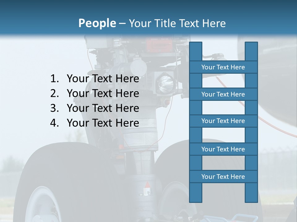 Nose Wheel (Front Landing Gear) Of Very Large, Wide-Body Airplane Being Towed At An Airport. PowerPoint Template