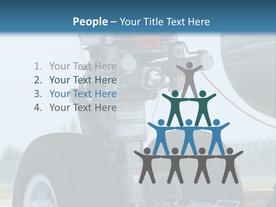 Nose Wheel (Front Landing Gear) Of Very Large, Wide-Body Airplane Being Towed At An Airport. PowerPoint Template