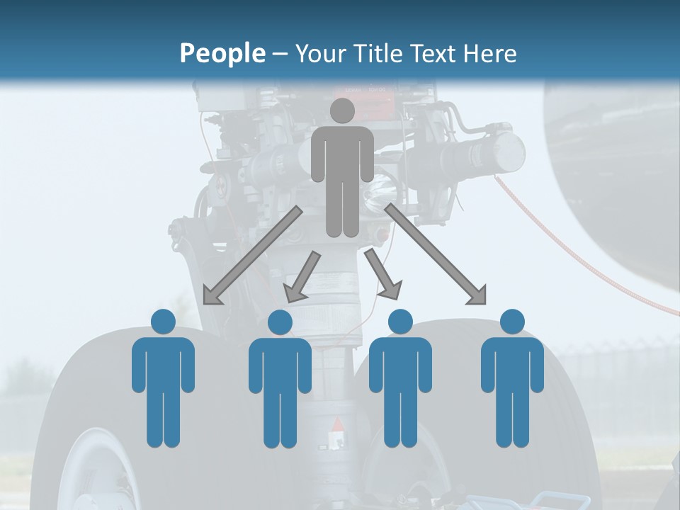Nose Wheel (Front Landing Gear) Of Very Large, Wide-Body Airplane Being Towed At An Airport. PowerPoint Template