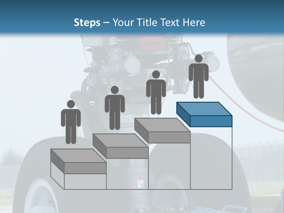 Nose Wheel (Front Landing Gear) Of Very Large, Wide-Body Airplane Being Towed At An Airport. PowerPoint Template