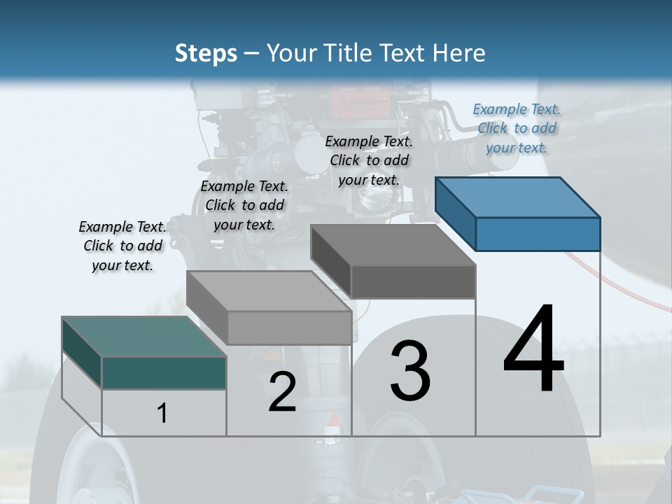 Nose Wheel (Front Landing Gear) Of Very Large, Wide-Body Airplane Being Towed At An Airport. PowerPoint Template