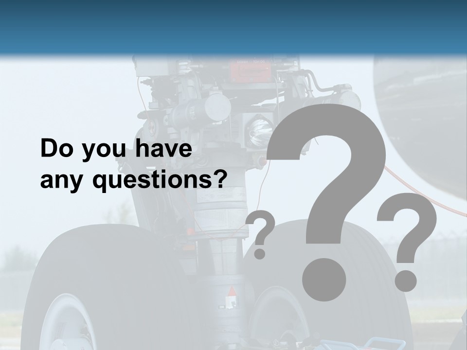 Nose Wheel (Front Landing Gear) Of Very Large, Wide-Body Airplane Being Towed At An Airport. PowerPoint Template