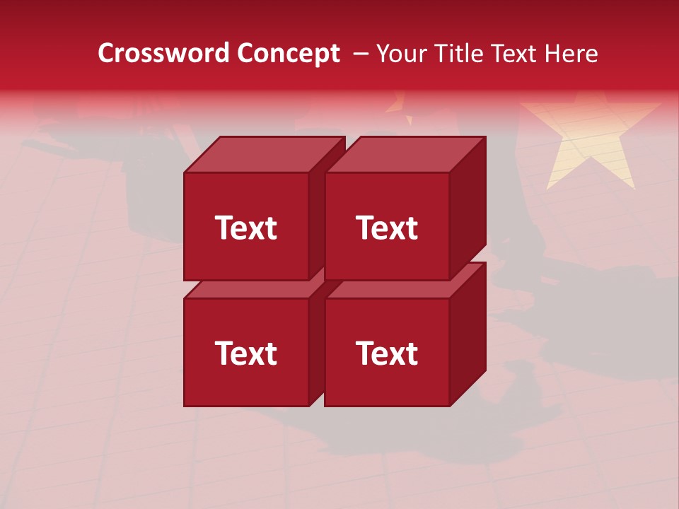 Silhouetted Pedestrians Overlaid With Chinese Flag PowerPoint Template