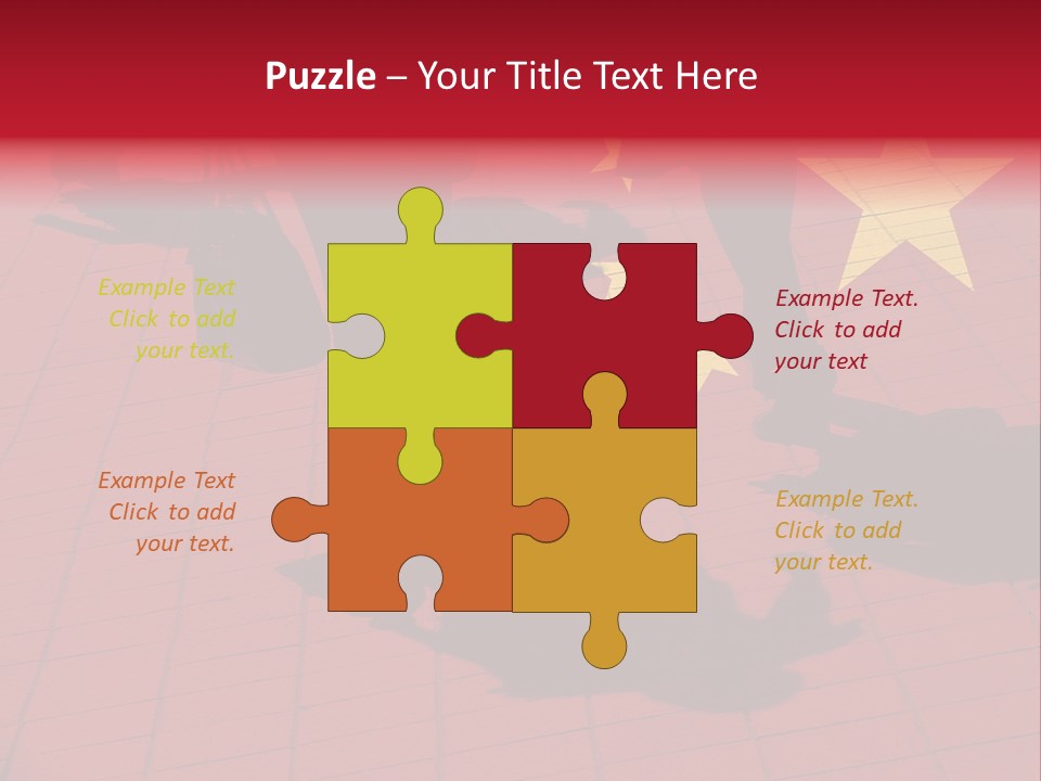 Silhouetted Pedestrians Overlaid With Chinese Flag PowerPoint Template