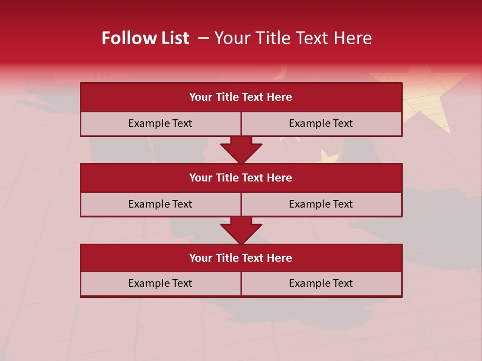 Silhouetted Pedestrians Overlaid With Chinese Flag PowerPoint Template
