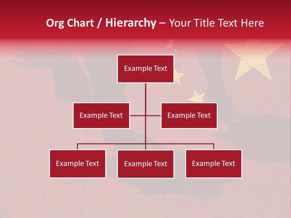 Silhouetted Pedestrians Overlaid With Chinese Flag PowerPoint Template