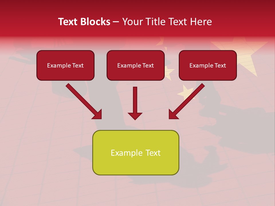 Silhouetted Pedestrians Overlaid With Chinese Flag PowerPoint Template