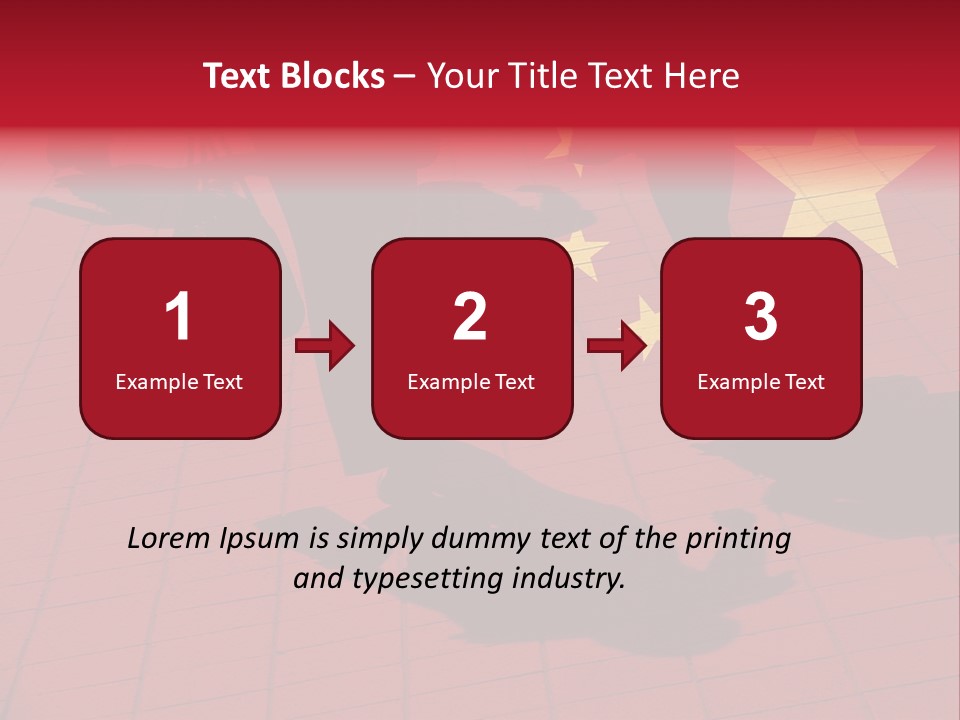 Silhouetted Pedestrians Overlaid With Chinese Flag PowerPoint Template