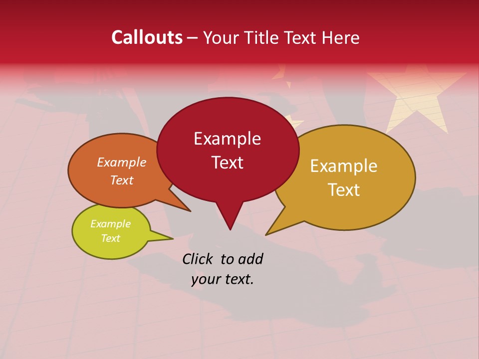 Silhouetted Pedestrians Overlaid With Chinese Flag PowerPoint Template