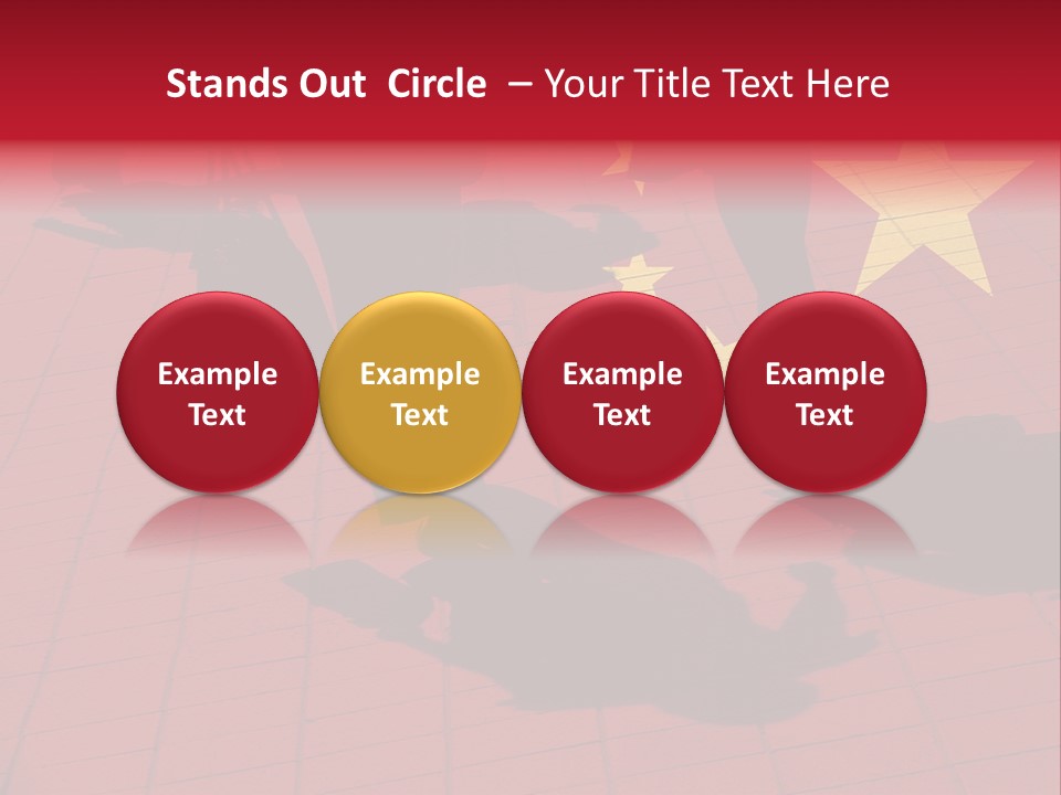 Silhouetted Pedestrians Overlaid With Chinese Flag PowerPoint Template