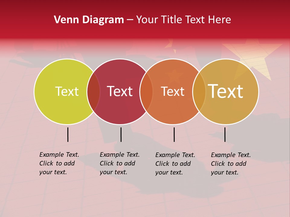 Silhouetted Pedestrians Overlaid With Chinese Flag PowerPoint Template