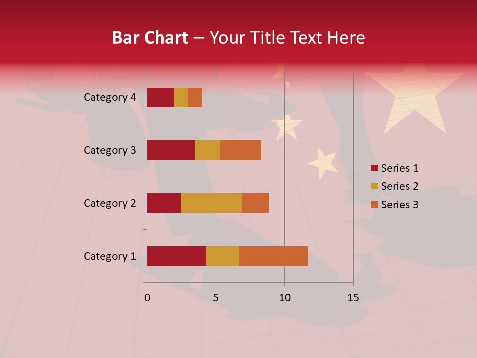 Silhouetted Pedestrians Overlaid With Chinese Flag PowerPoint Template