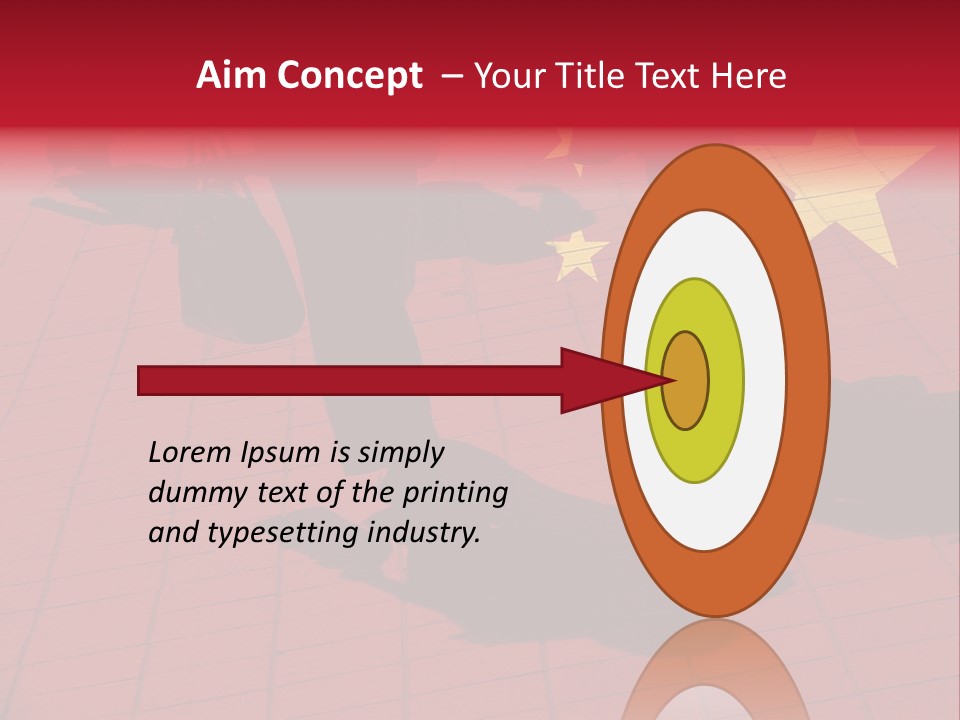 Silhouetted Pedestrians Overlaid With Chinese Flag PowerPoint Template