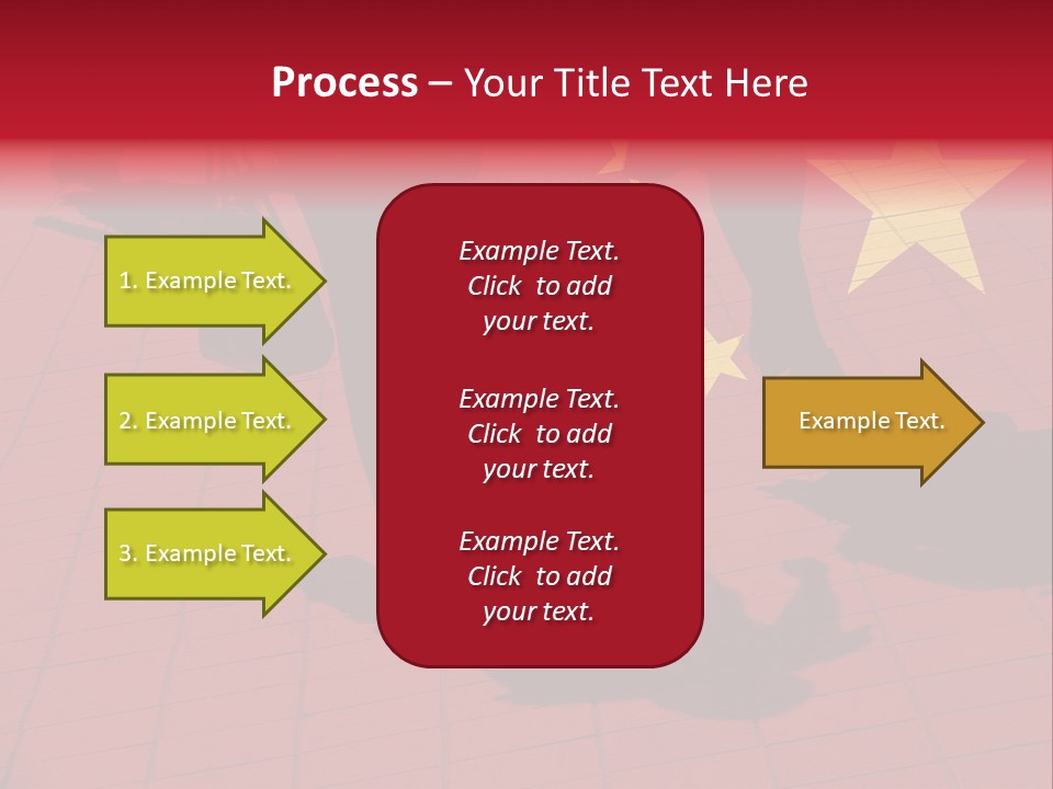 Silhouetted Pedestrians Overlaid With Chinese Flag PowerPoint Template