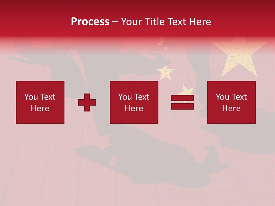 Silhouetted Pedestrians Overlaid With Chinese Flag PowerPoint Template