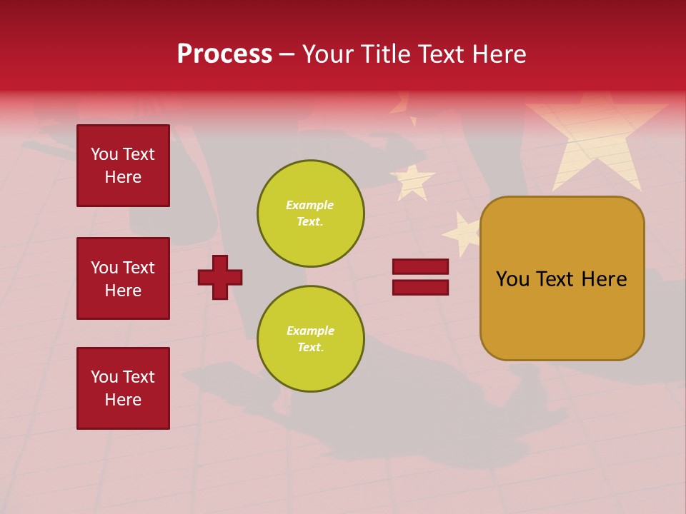 Silhouetted Pedestrians Overlaid With Chinese Flag PowerPoint Template
