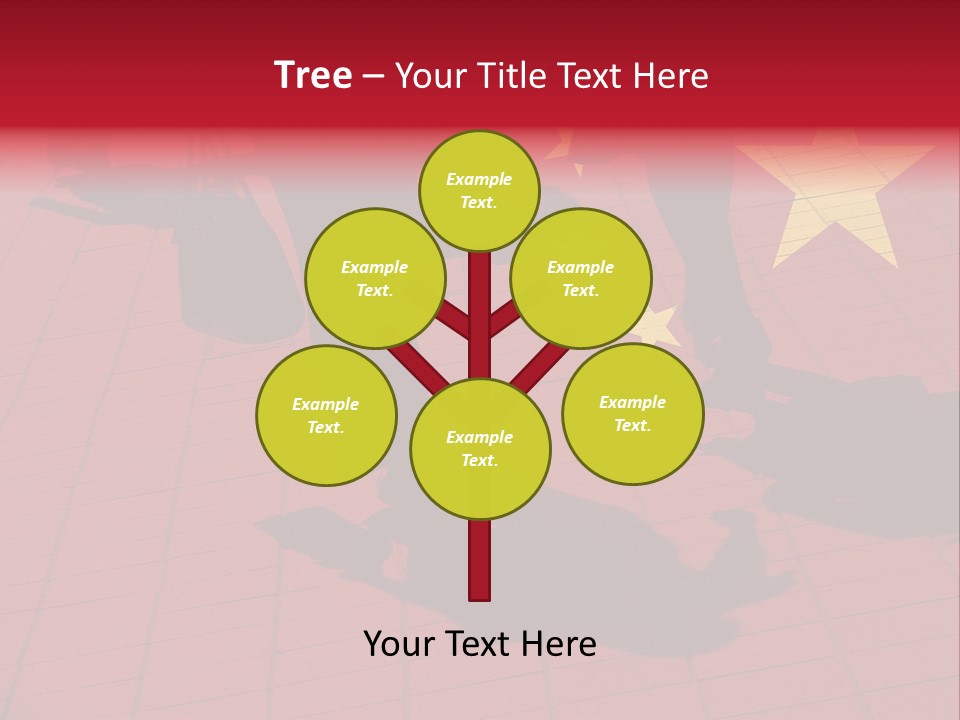 Silhouetted Pedestrians Overlaid With Chinese Flag PowerPoint Template