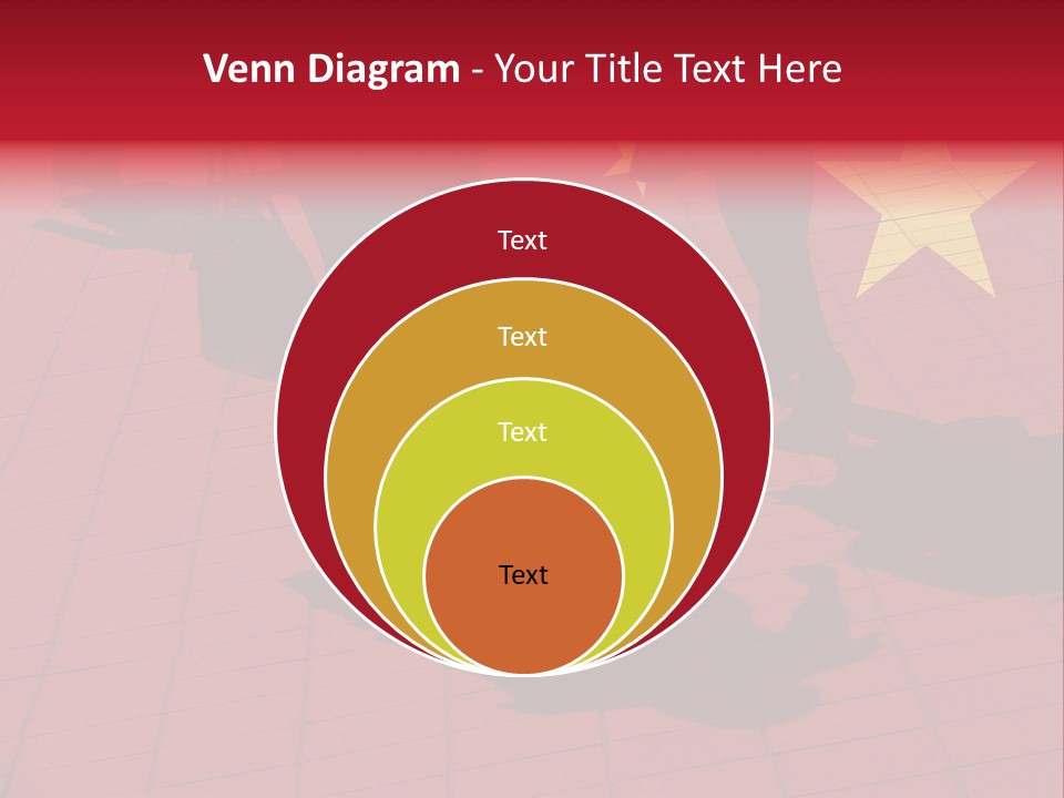 Silhouetted Pedestrians Overlaid With Chinese Flag PowerPoint Template