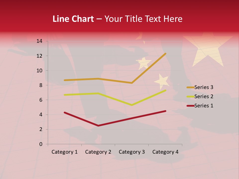 Silhouetted Pedestrians Overlaid With Chinese Flag PowerPoint Template