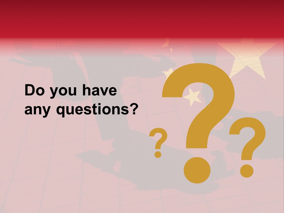 Silhouetted Pedestrians Overlaid With Chinese Flag PowerPoint Template