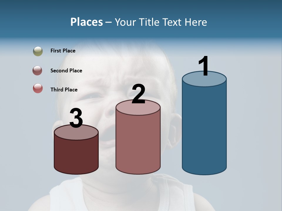 Photo Of Nine Month Baby Crying, Isolated PowerPoint Template