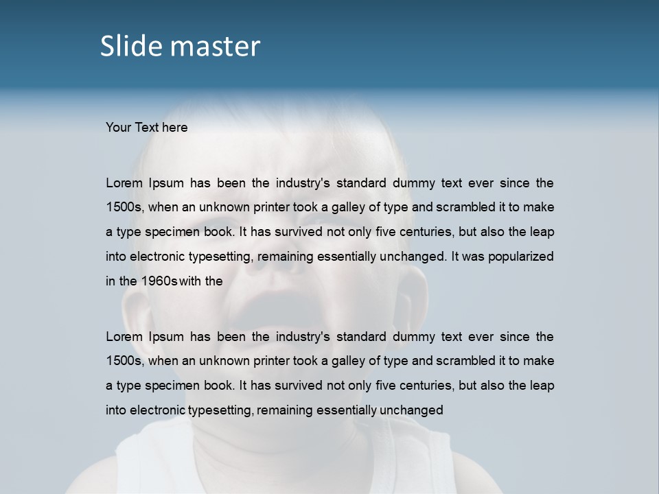 Photo Of Nine Month Baby Crying, Isolated PowerPoint Template