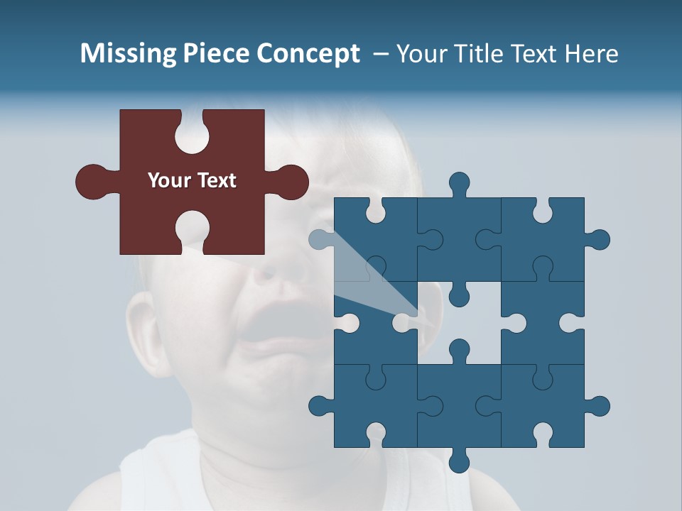 Photo Of Nine Month Baby Crying, Isolated PowerPoint Template