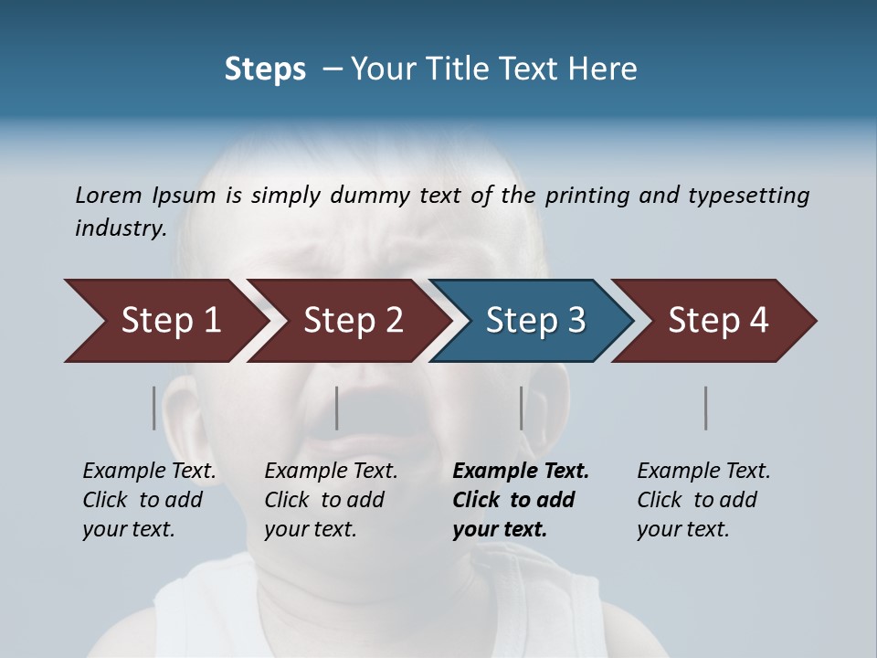 Photo Of Nine Month Baby Crying, Isolated PowerPoint Template