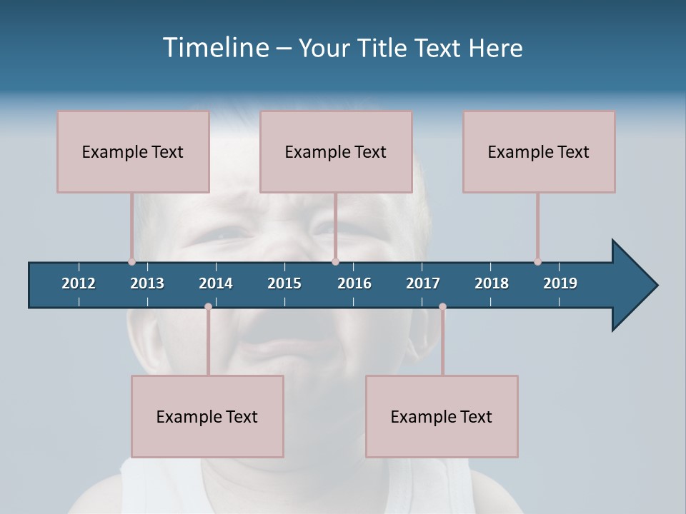Photo Of Nine Month Baby Crying, Isolated PowerPoint Template