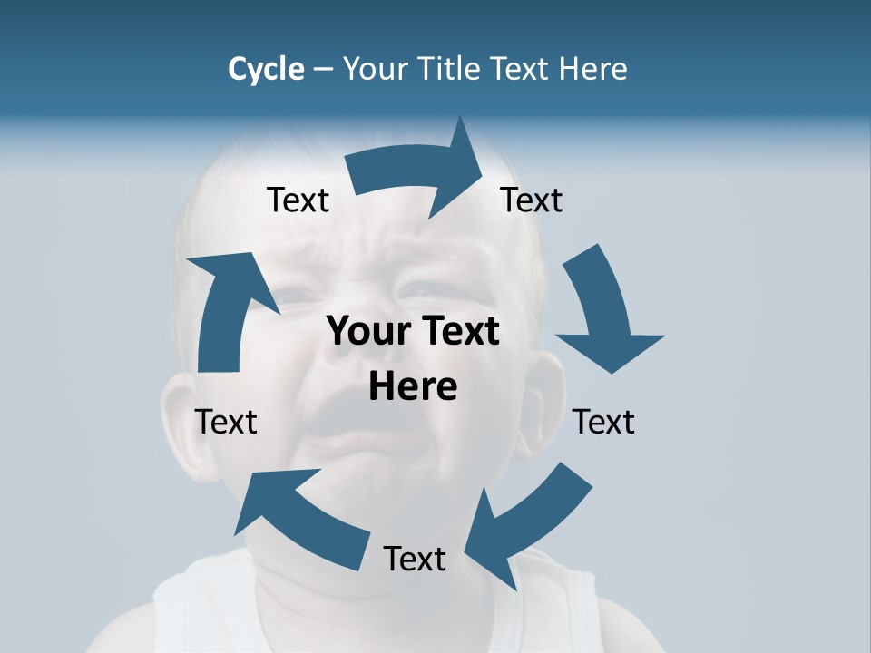 Photo Of Nine Month Baby Crying, Isolated PowerPoint Template