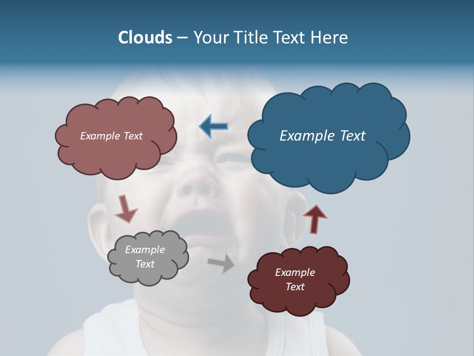 Photo Of Nine Month Baby Crying, Isolated PowerPoint Template