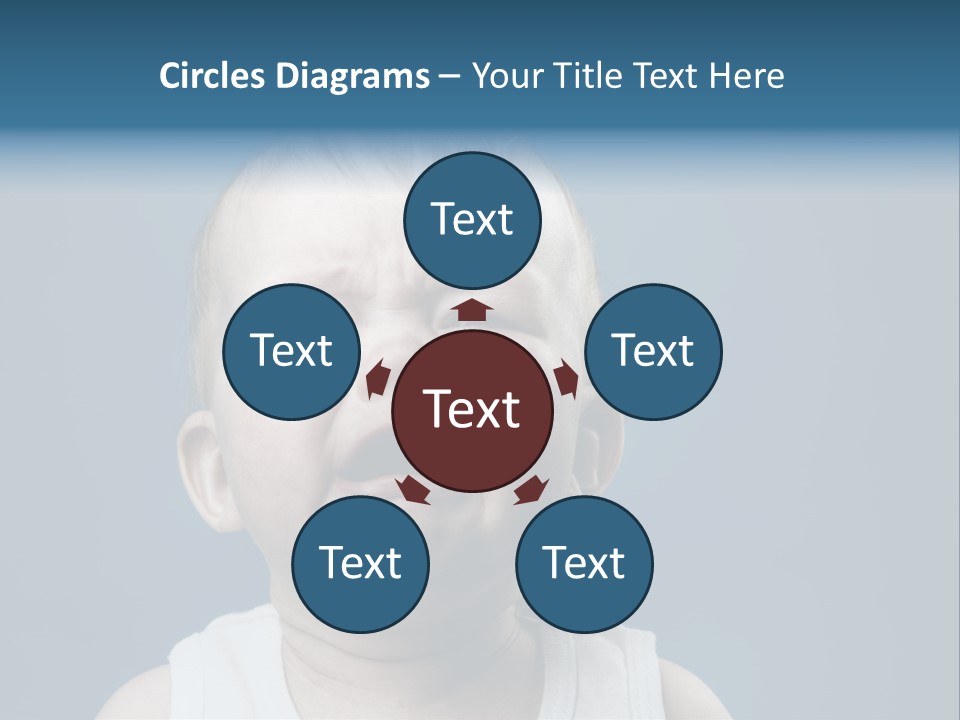 Photo Of Nine Month Baby Crying, Isolated PowerPoint Template