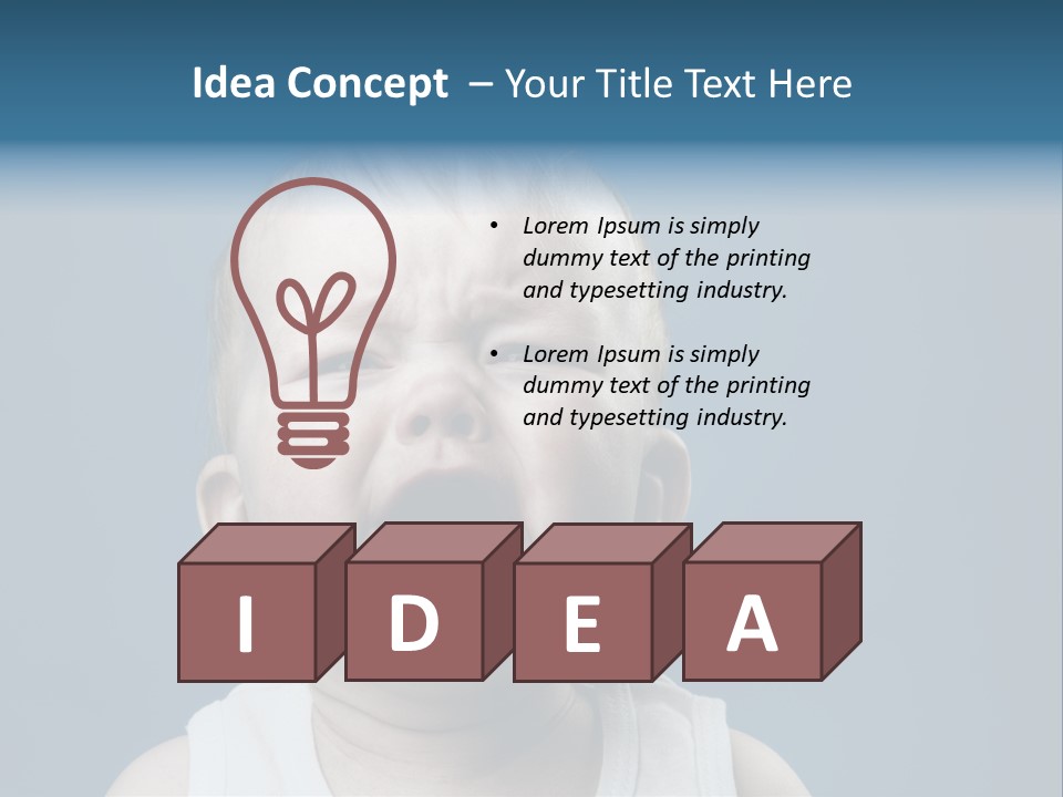 Photo Of Nine Month Baby Crying, Isolated PowerPoint Template