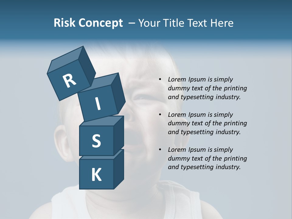 Photo Of Nine Month Baby Crying, Isolated PowerPoint Template