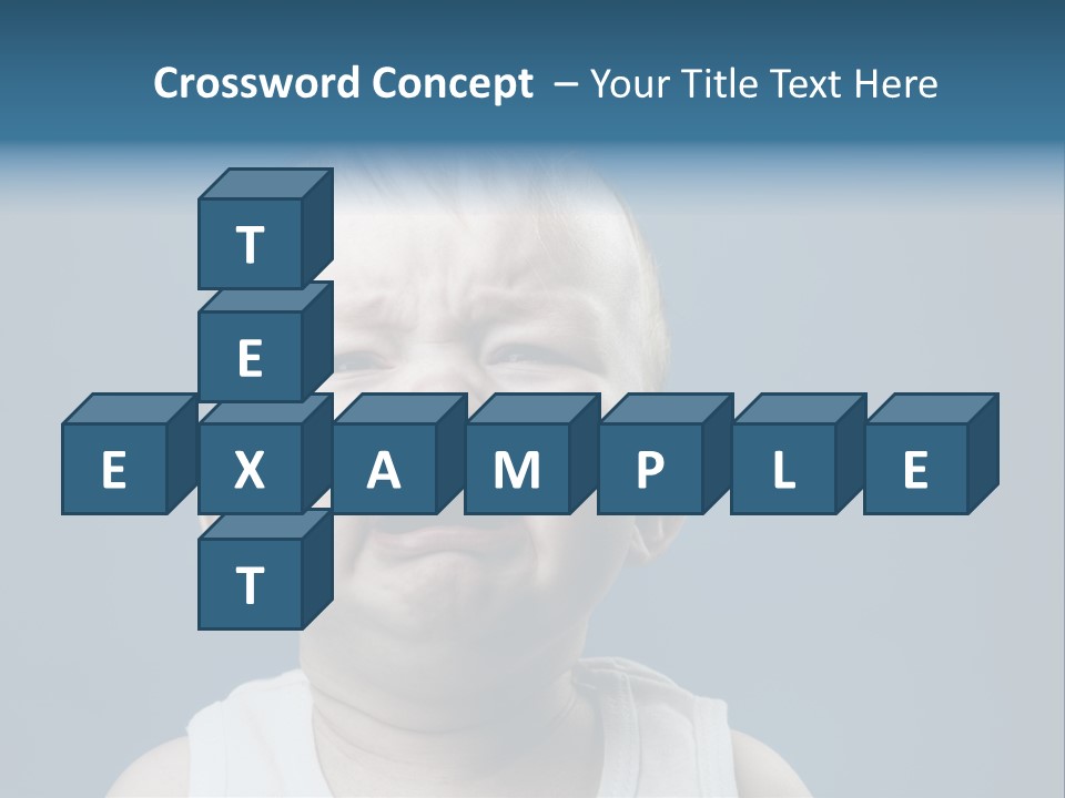 Photo Of Nine Month Baby Crying, Isolated PowerPoint Template