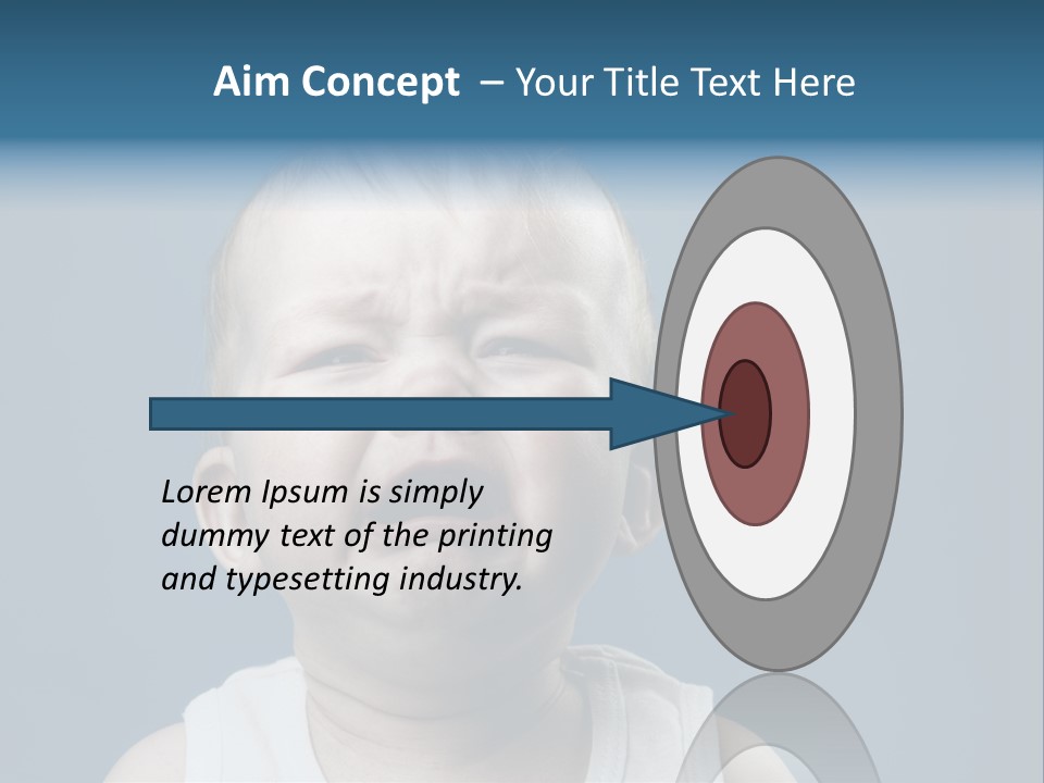 Photo Of Nine Month Baby Crying, Isolated PowerPoint Template