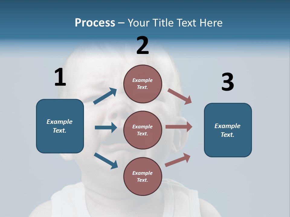 Photo Of Nine Month Baby Crying, Isolated PowerPoint Template