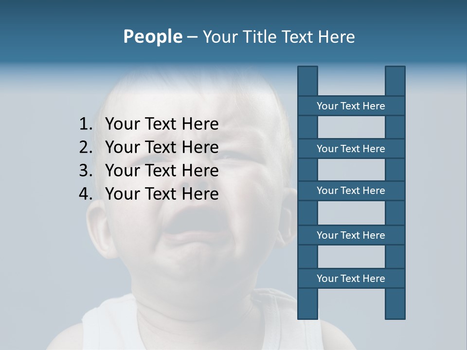 Photo Of Nine Month Baby Crying, Isolated PowerPoint Template